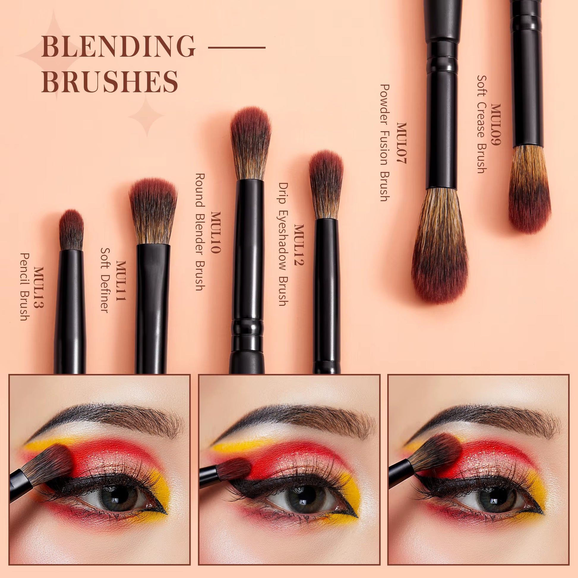 Eye Brushes Set, 16Pcs Makeup Brushes, Synthetic Precision Eyebrow Brush Eyeshadow Blending Concealer Eyeliner T272