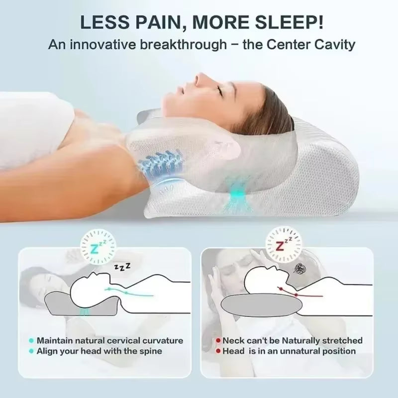 Transform Your Sleep with the Butterfly Memory Foam Neck Pillow – Ultimate Comfort for Neck Pain Relief and Stomach Support