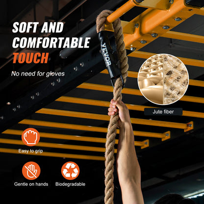 3.8 Cm X 914.4 Cm Gym Climbing Rope Fitness Strength Training Rope Home Exercise