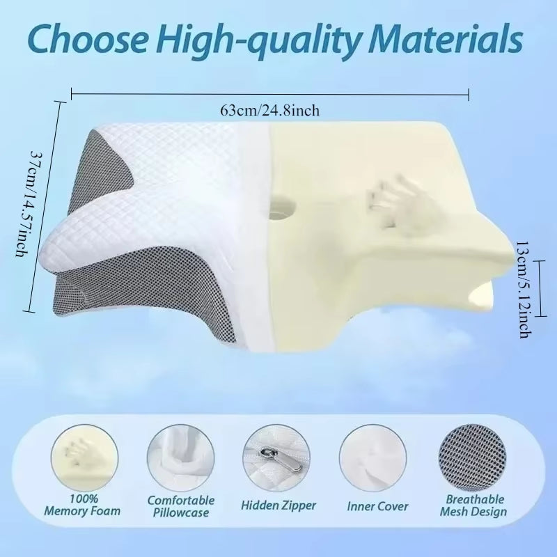 Transform Your Sleep with the Butterfly Memory Foam Neck Pillow – Ultimate Comfort for Neck Pain Relief and Stomach Support