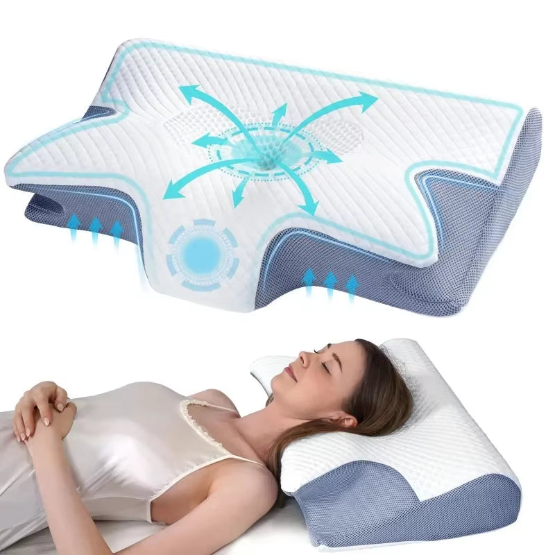 Transform Your Sleep with the Butterfly Memory Foam Neck Pillow – Ultimate Comfort for Neck Pain Relief and Stomach Support